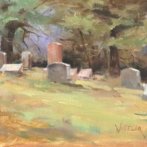 Oil painting of cemetery