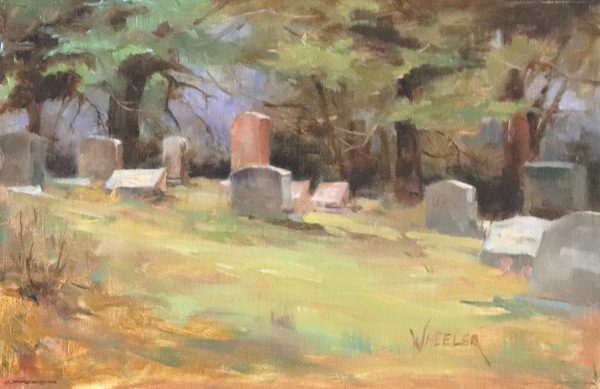 Oil painting of cemetery